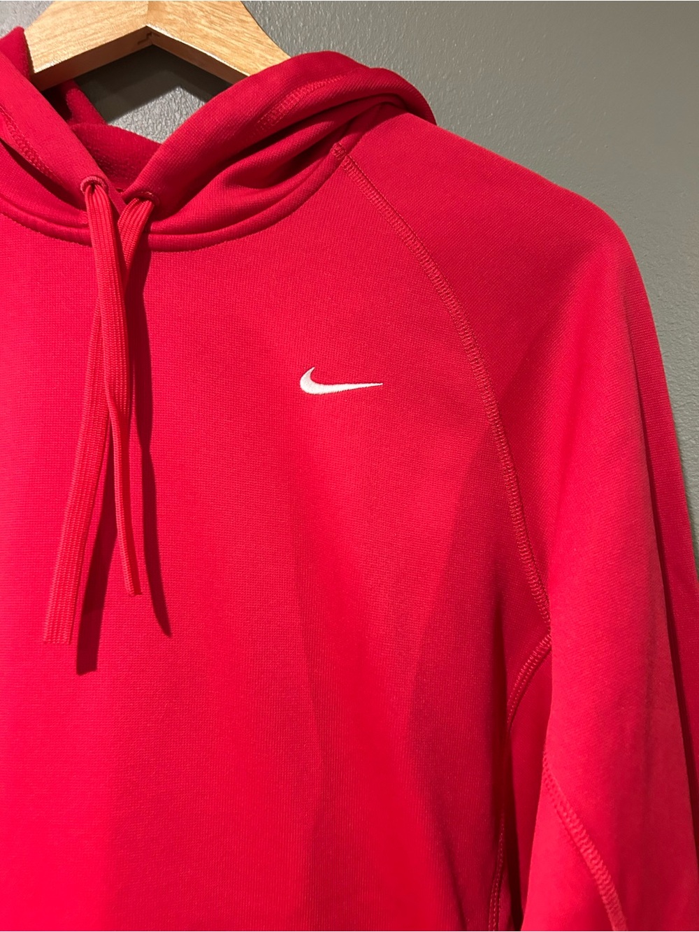 Nike Red Hoodie with White Swoosh